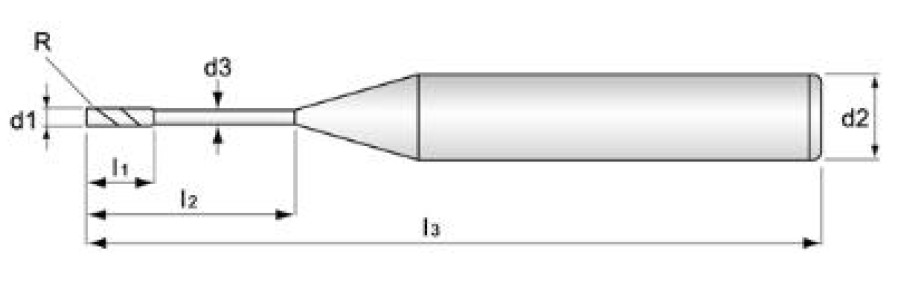 SiN Coating 1mm Carbide End Mills 2 Flute / 4 Flute High Precision SGS ISO
