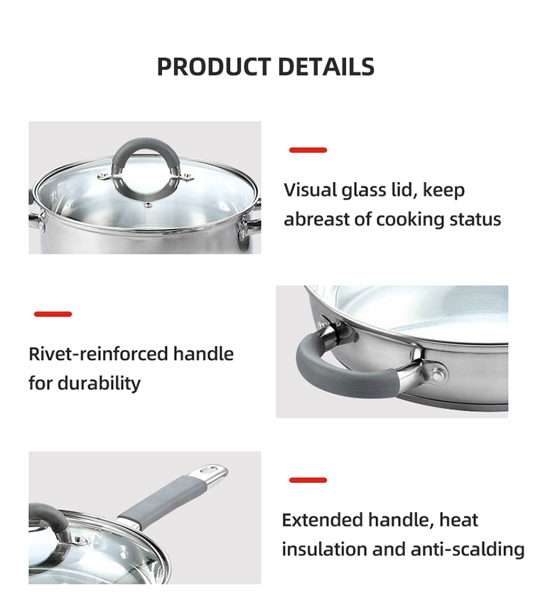 Wholesale Cookware Sets Multifunctional Cooking Soup Pot Milk Pot Set Kitchen 12 Piece Cookware Sets