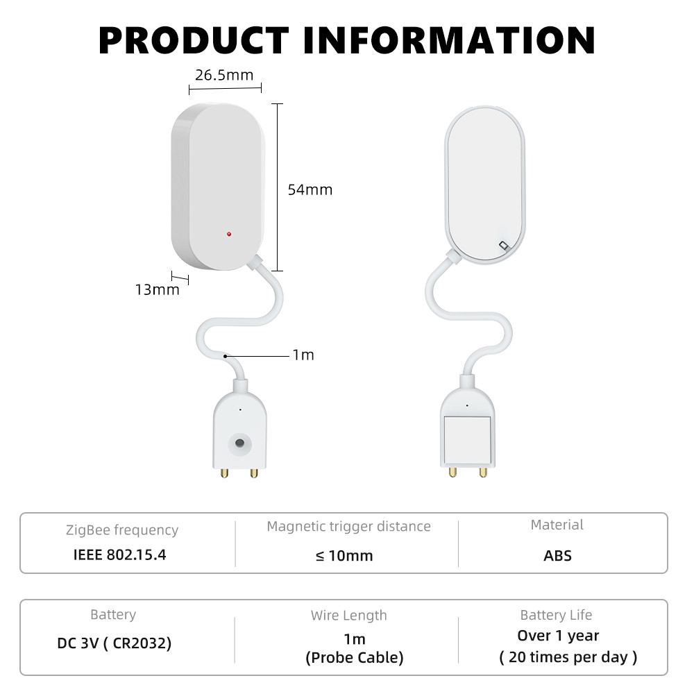 Zigbee Water Leak Sensor Smart Home Notification Alerts Water Flood Leak Alarm Home SecurityTuya Flooding Detector
