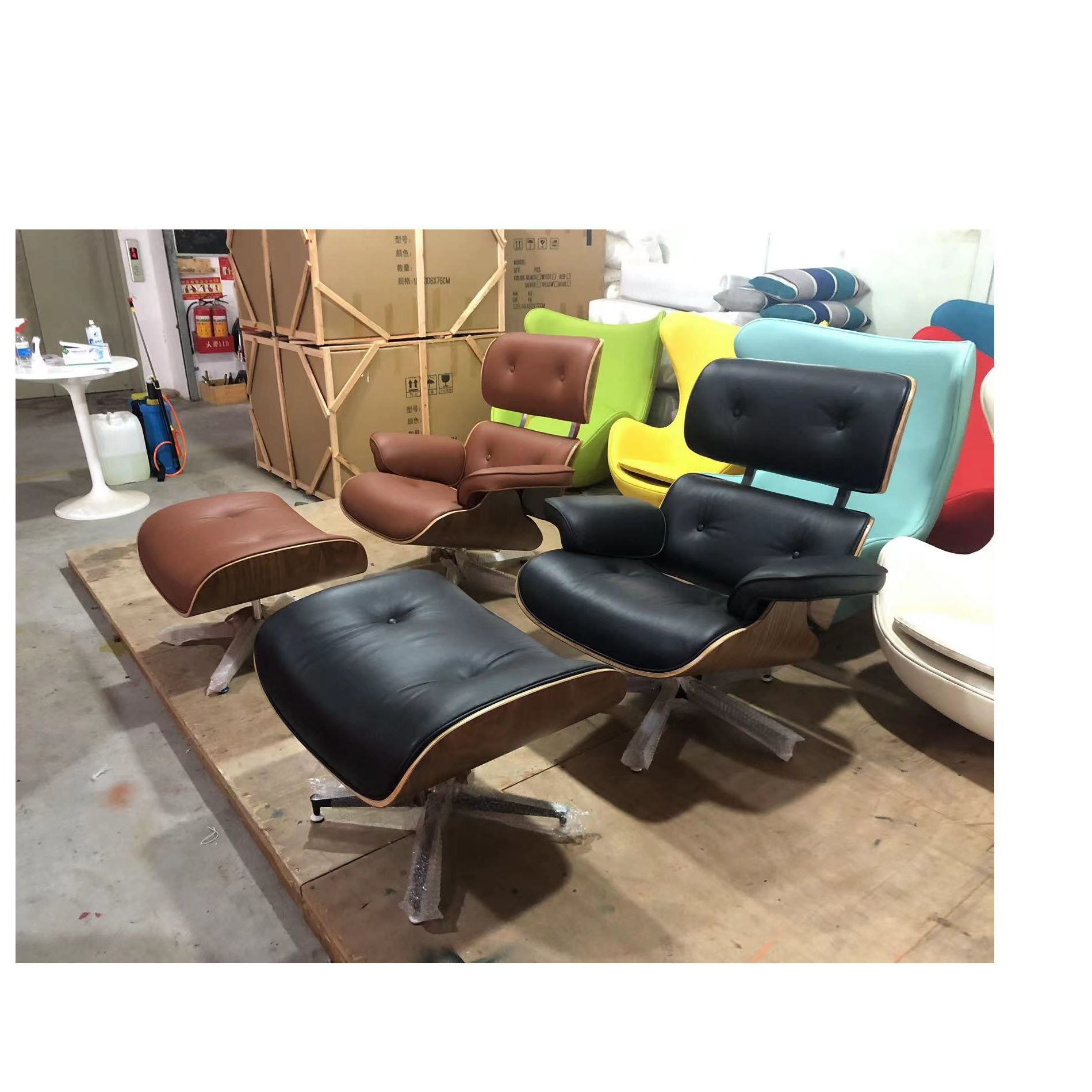 Classical Modern Shared Workspace Furniture eames lounge chair with ottoman