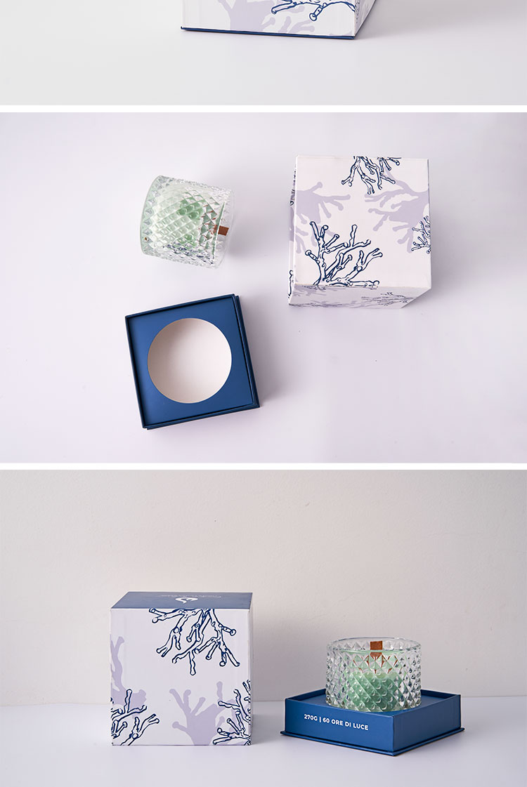 Rigid White Cardboard Custom Gift Candle Box Luxury Logo Printed