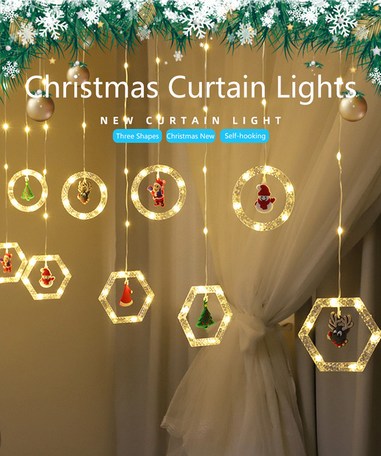 Hanging LED Christmas Decoration Suction Lights Window Decorative