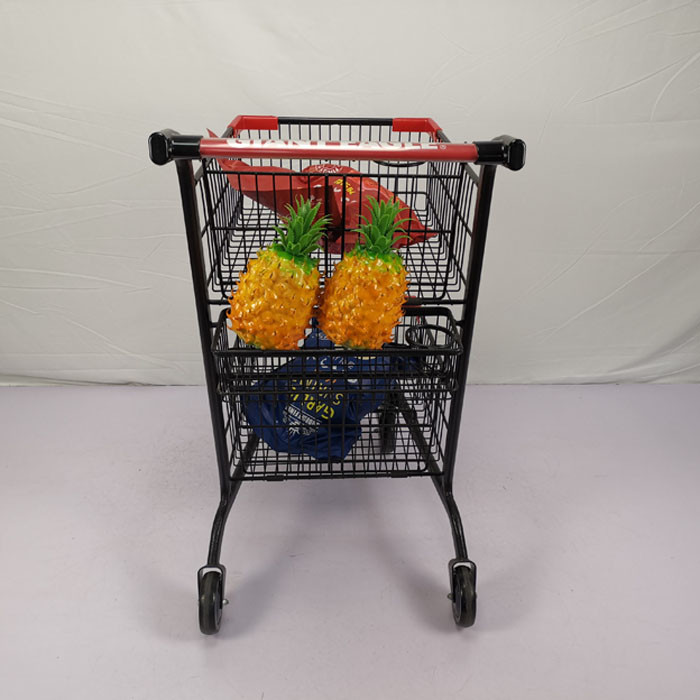 Customizable Portable Grocery Store Cart 60Kgs Loading Capacity Shopping Trolley Cart