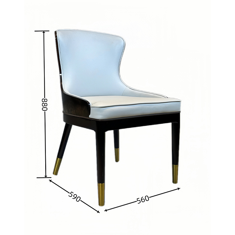OEM Hotel Furniture Dining Room Modern Ash Wood Chair Without Armrest