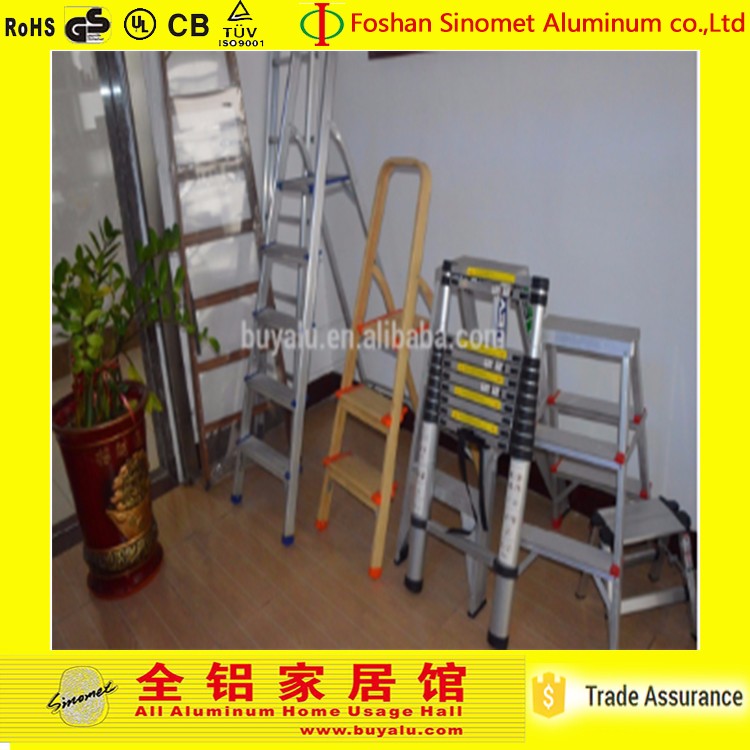 Aluminum Ladder 12 Meter Silver White Step Ladder 150kg Max Load