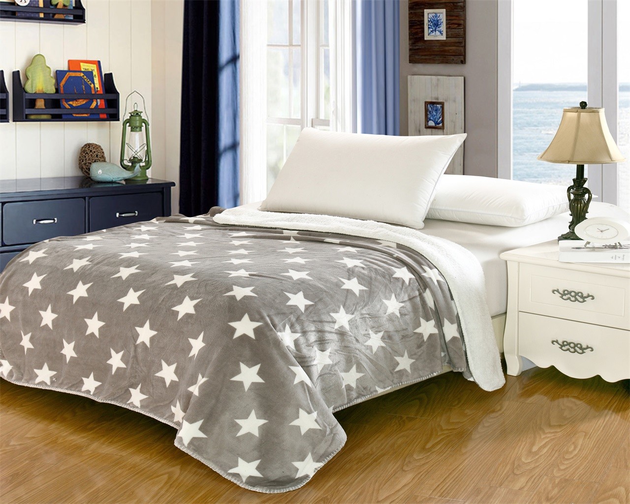 Elegant Home Textile Flannel Fleece Blanket Around 1cm Thickness With ISO9001 Certificated