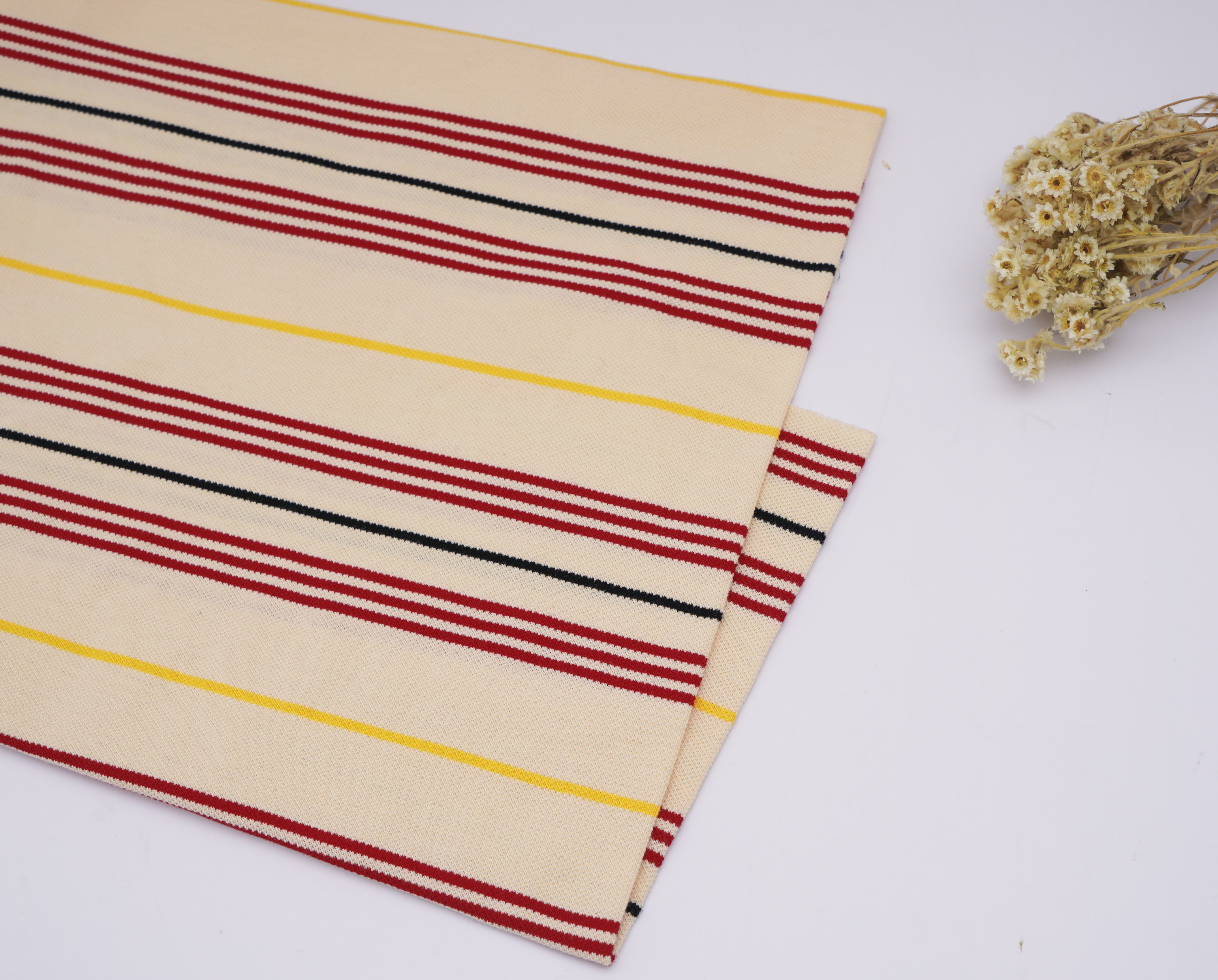Textured Breathable, Healthy And Durble Striped Knit Fabric For T-Shirt