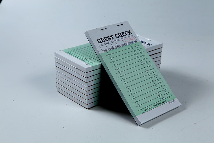 Green color Two parts guest check docket books CT-G6000 with two carbon papers fast selling for US market