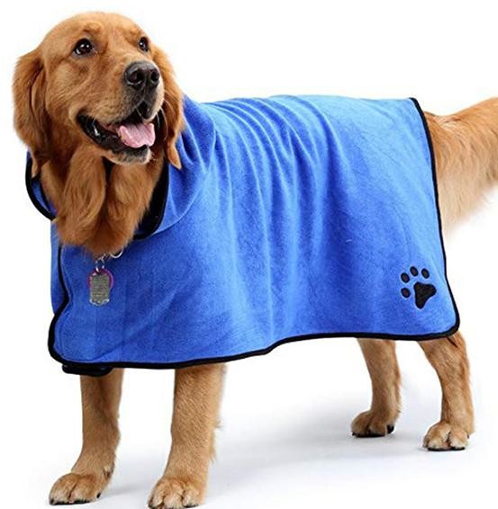 ISO9001 Cotton Dog Drying Dressing Gown Powerful Absorbent Bathrobe For Cats