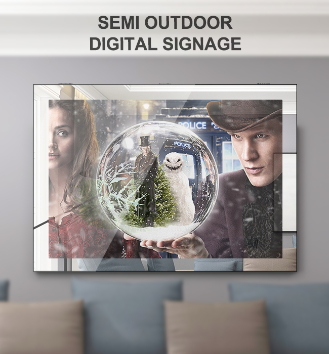 Non Touch Mirror lCD Screen For Advertisement Fans Cooling Waterproof Semi Outdoor