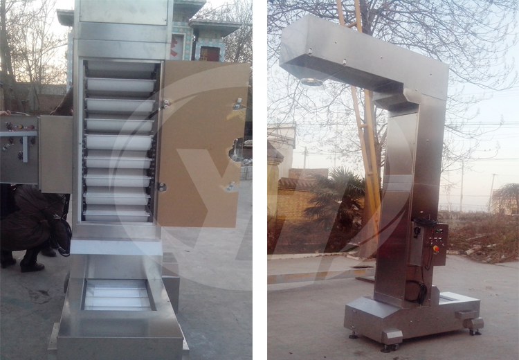 Packing Machine Z Type Bucket Elevator Conveyor In Food Processing Line
