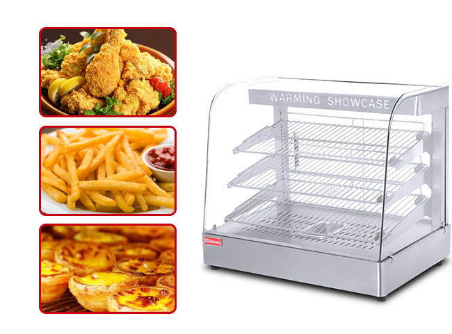Energy Saving Hot Food Display Warmer With Warming Light And Heating Element