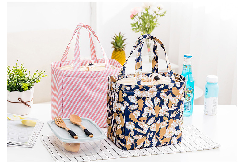 Flamingo Print D13cm Insulated Lunch Cooler Bags