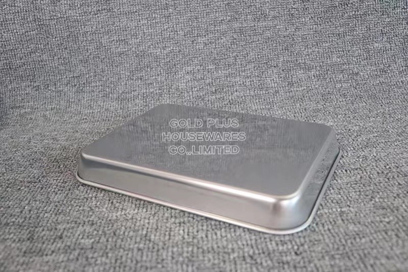 Hotel stackable stainless steel food serving trays silver color baking sheet metal steel serving plate