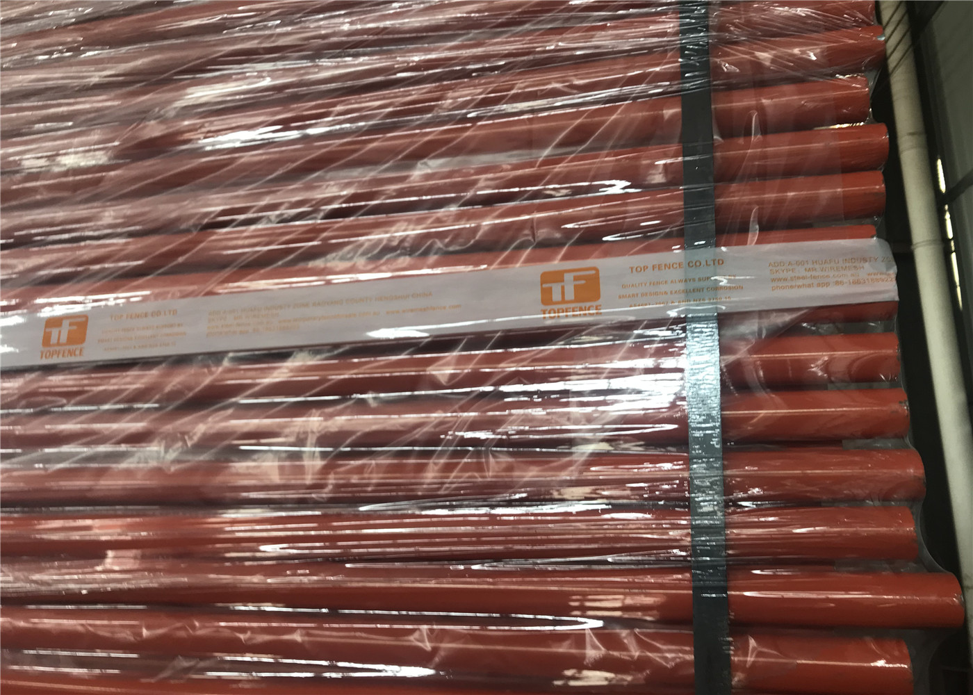Interpon Powder Coated Minimum 80 microns Orange Color Temporary Construction Fencing