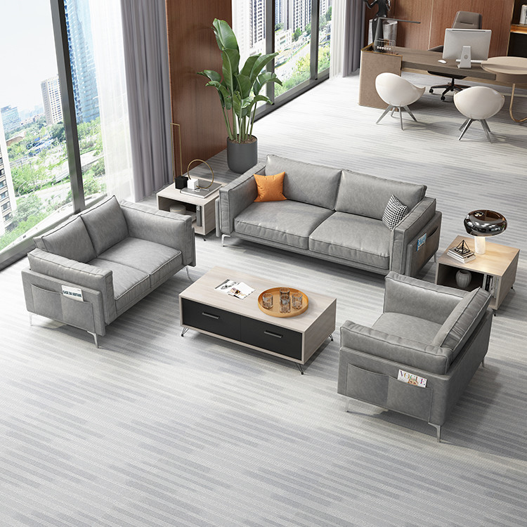 Modern Comfortable Modern Sofa For Office Reception Fabric Material OEM