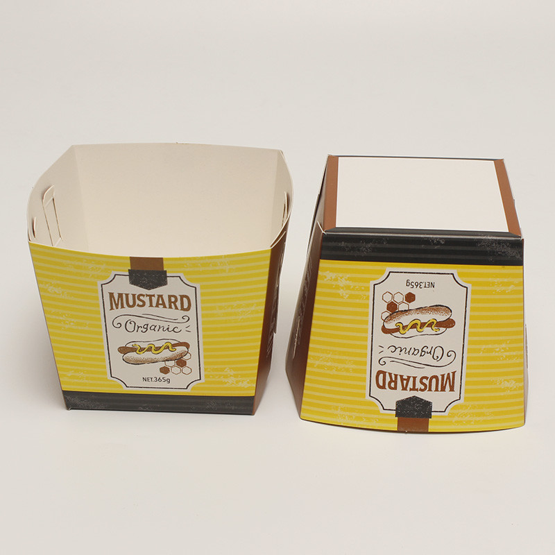 Fried Chicken Disposable Kraft Paper Box , Square Fast Food Take Out Paper Box