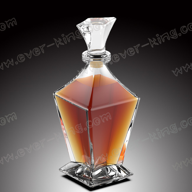 Crystal White Flint 750ML Tower Shaped Tequila Glass Bottle