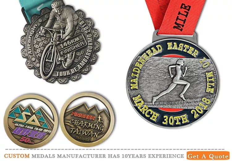 Wholesale OEM Factory Custom Medallion Sport Medal Enamel Marathon Medals Gold Award