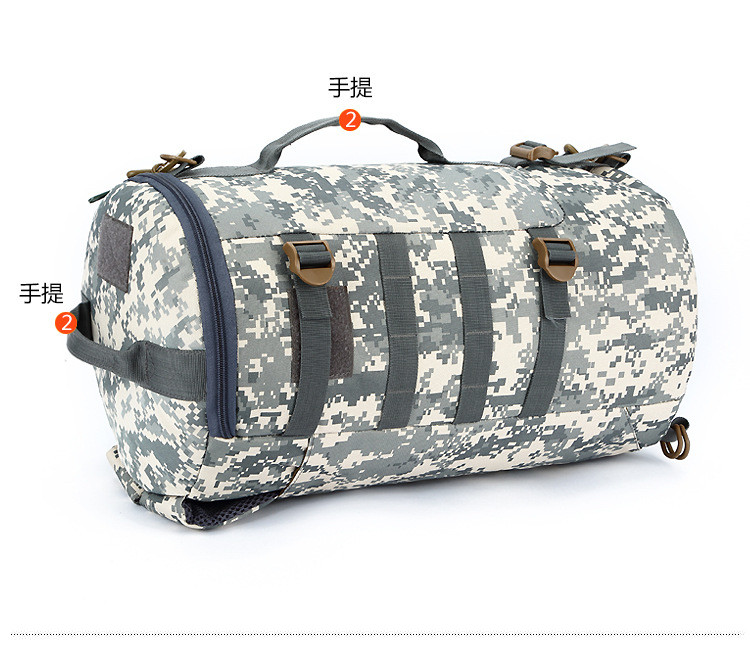 CAMO DOUBLE SHOULDER BUCKET BAG LARGE CAPACITY OUTDOOR CAMO BACKPACK SINGLE SHOULDER CROSSBODY TRAVEL BACKPACK HANDBAG