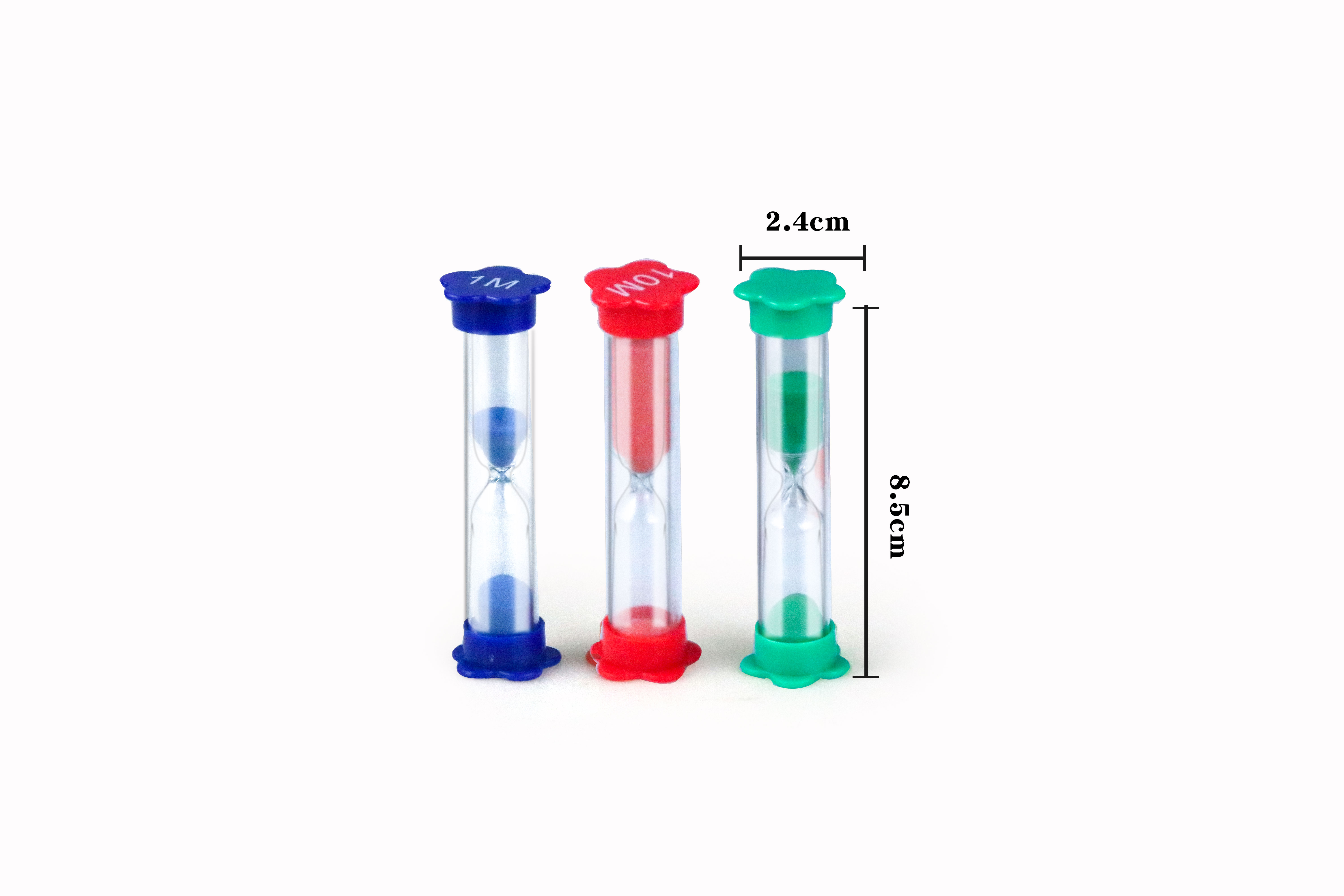Colorful Plastic Hourglass Timer Flower Shape Base Sand Timer For Kids Education