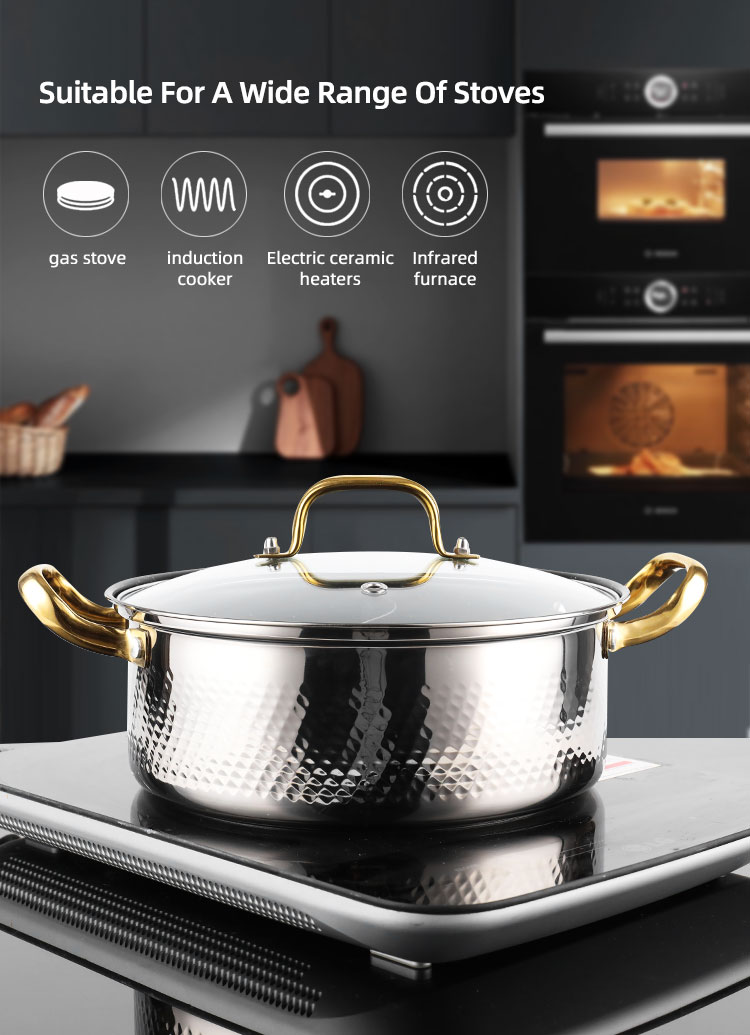 New Arrival Soup & Stock Pot Induction Cookware Kitchen Pots 304 Stainless Steel Hot Pot With Divider