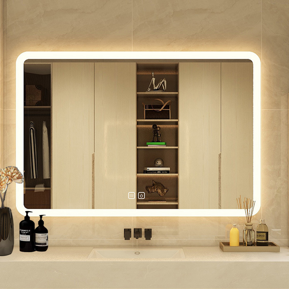 Large Black Bedroom LED Mirror Station for Full Size Bathroom Decoration in Hotel Product