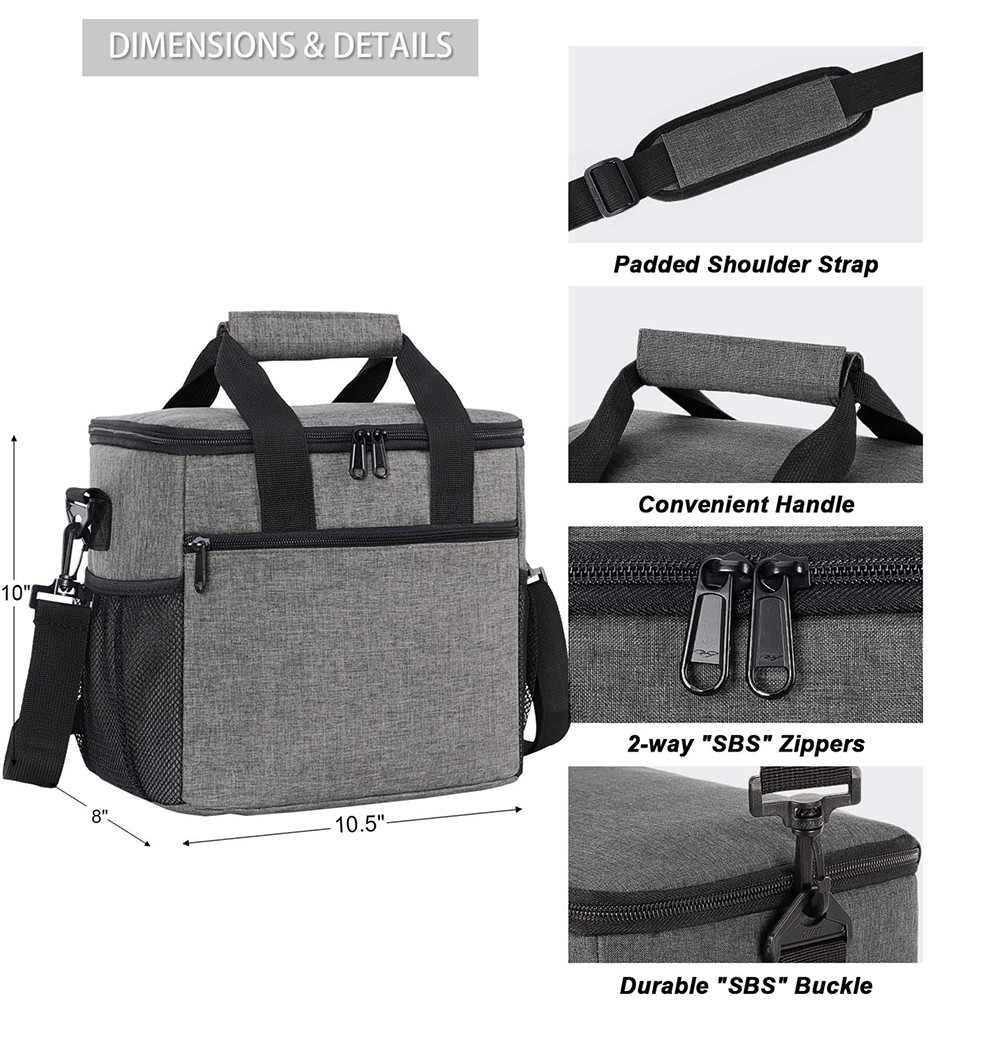 Adult Leakproof Insulated Lunch Tote With Shoulder Strap