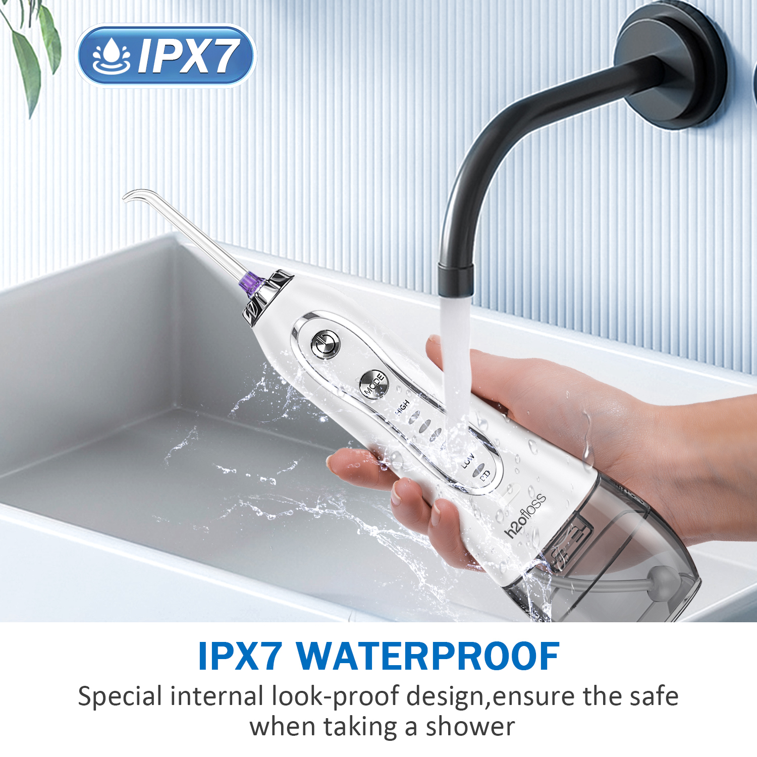 IPX7 Waterproof Cordless Freedom Water Flosser 5 Modes To Clean Teeth