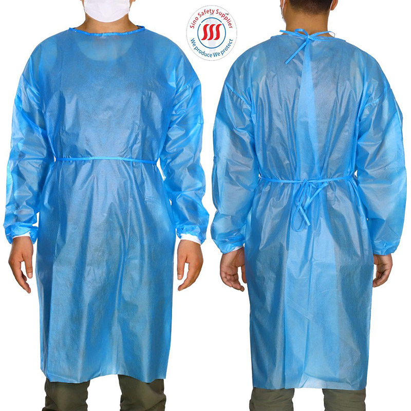 Non Woven Pp Pe Coated Yellow Disposable Surgical Gown For Doctors