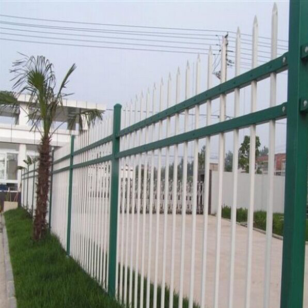 Top selling vinyl 2.1m*2.4m Decorative Ornamental Steel wrought iron fence with spear top