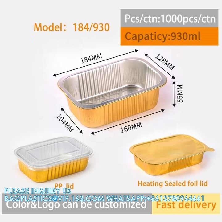930ml/2LB., Sturdy Aluminum Foil Pans With Lids For Cooking, Baking, Reheating, Freezer, Oven, Recyclable