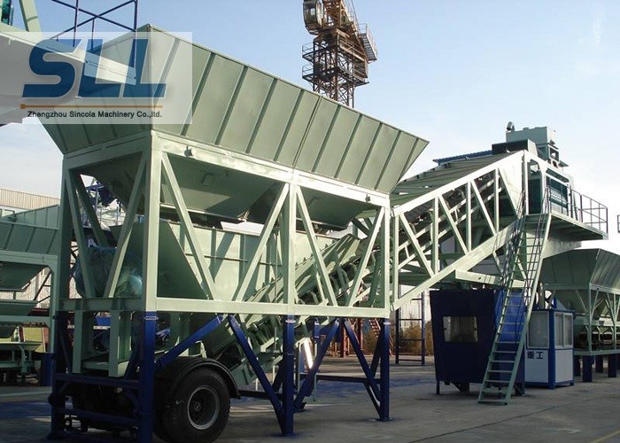 Small Capacity Mobile Concrete Batch Mix Plant / Portable Concrete Batch Plant