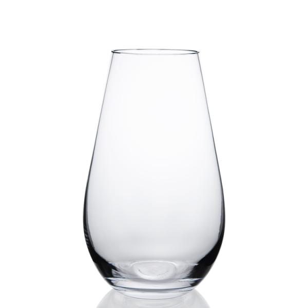Indoor Decoration "Horizontal stripes" Embossed Amber Ion Plating Vase Colored Glass Vase