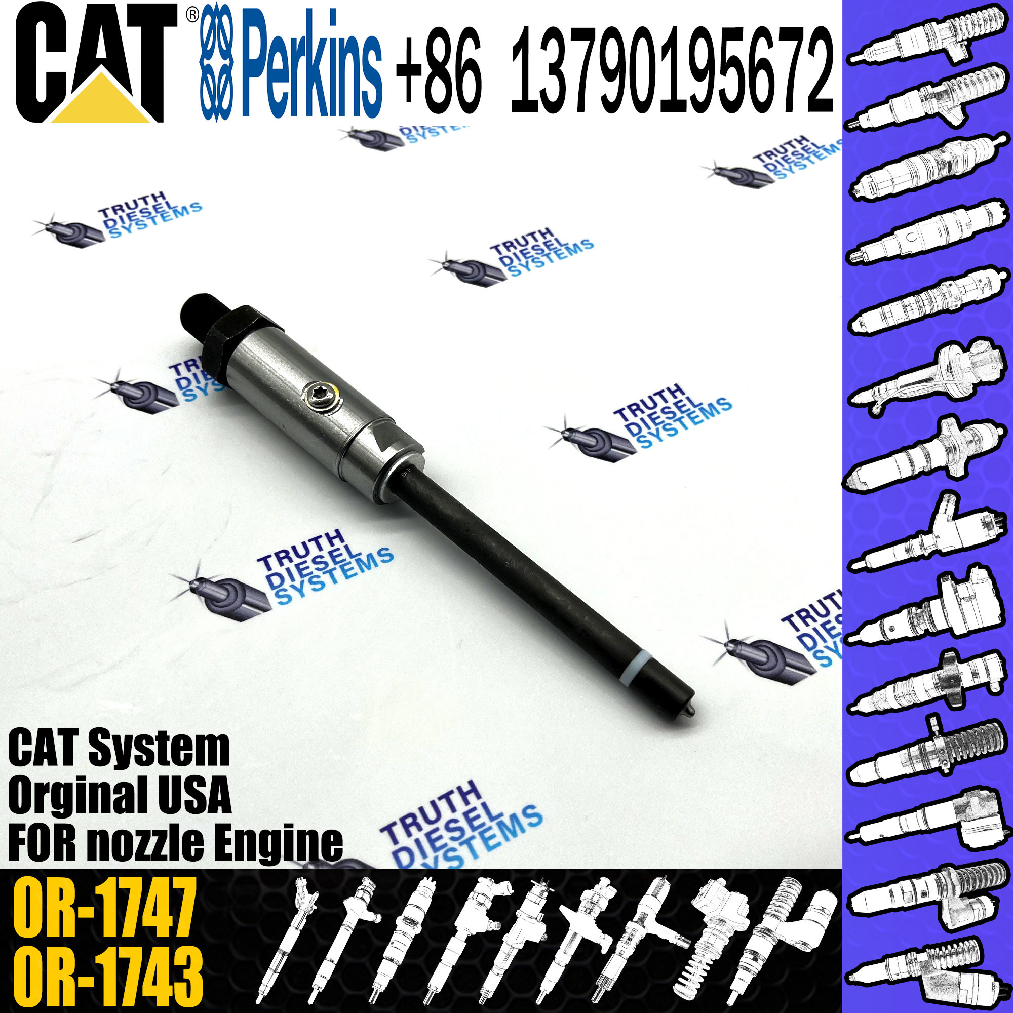 Diesel fuel injector 7W-7026 7W-7031 7W-7032 0R-1746 0R-1747 3304B 3304 3306 3306B engine parts