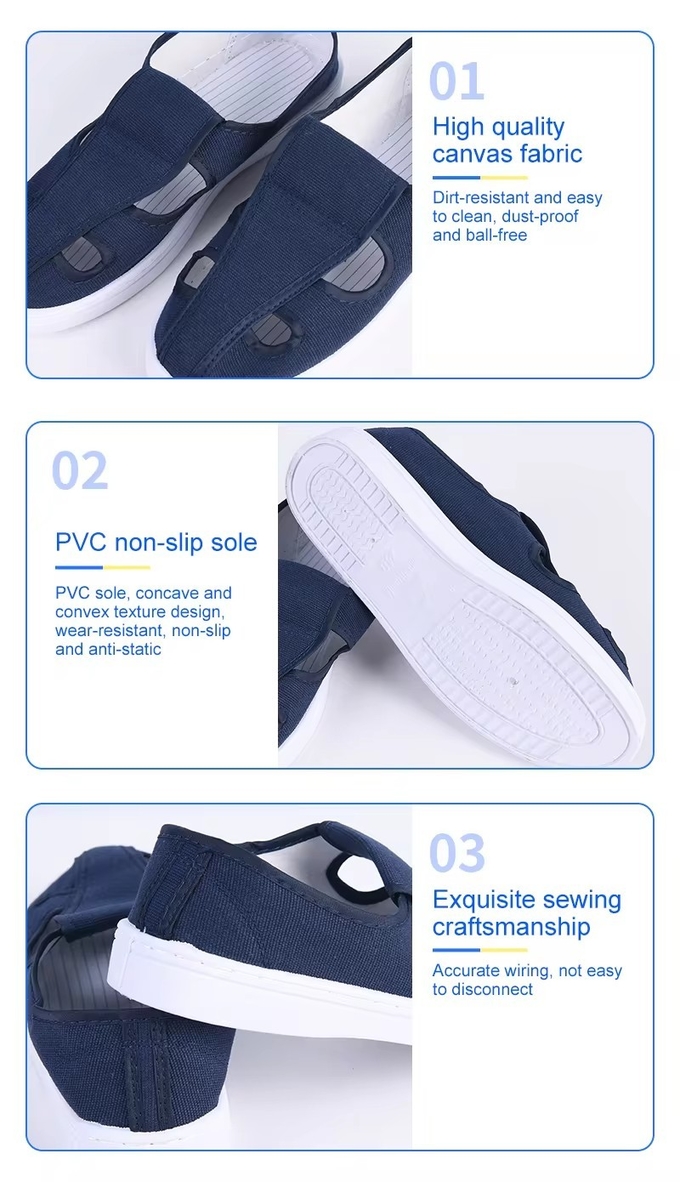 White Non-slip SPU Sole Anti-Static Clean Room ESD Shoes Dust-Free Cleanroom Antistatic Shoes For Computer Factory Lab