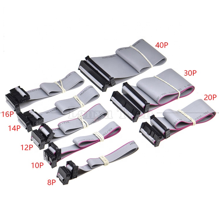 6 8 10 12 14 16 18 20 24 26 30 32 34 40 50 60 64 PIN 1.27mm Pitch IDC 2.54mm 2.0mm Connector Grey Flat Ribbon Wire Cable