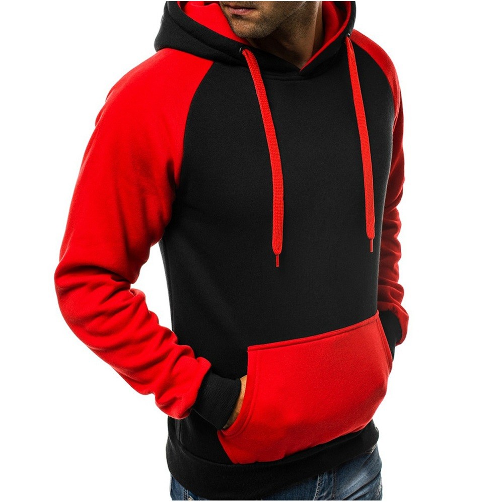 China Manufactur Color Block Heavyweight Cotton Hoodies mens sport sweatshirt