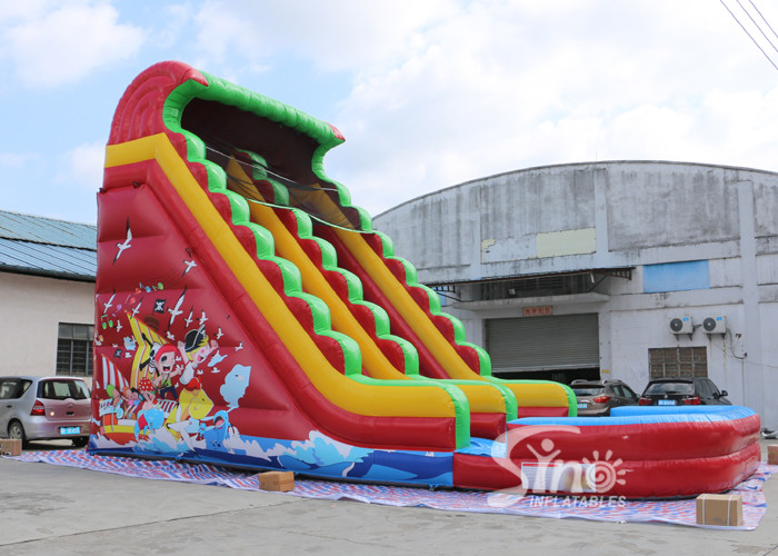 8 meters high custom design inflatable pirate water slide with digital printing from China factory