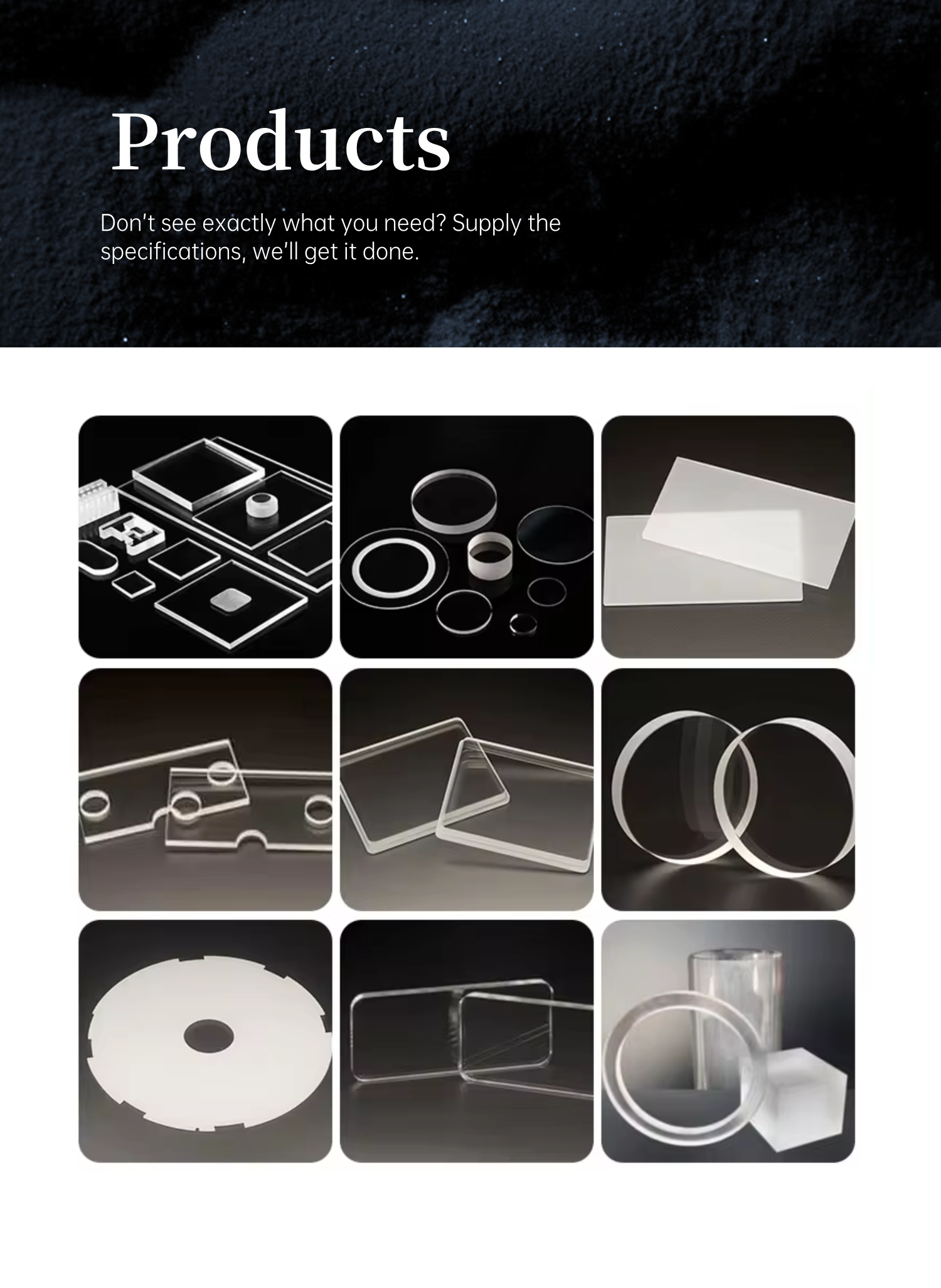 Custom Solid Glass Cut To Size Custom Tempered Glass Panel for Lighting Decoration