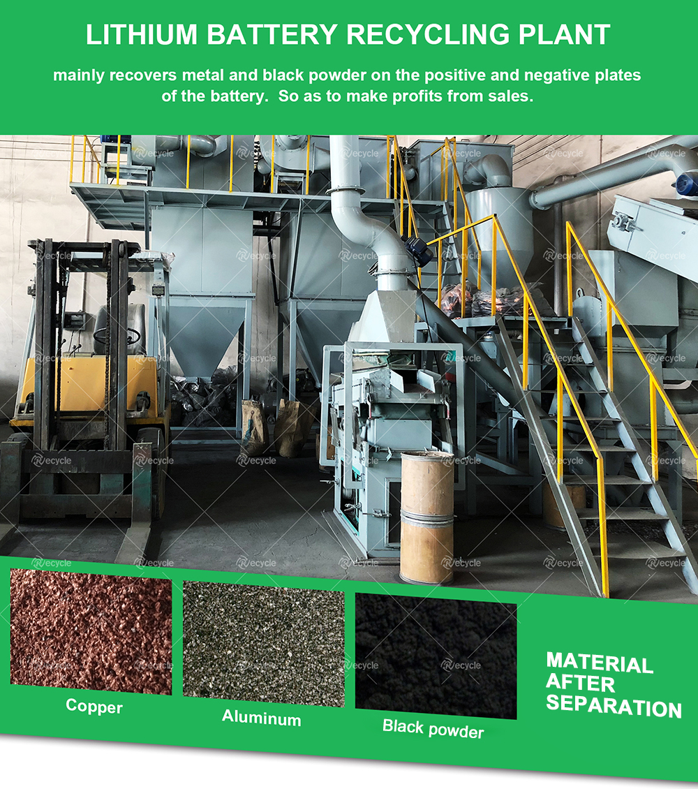 Waste Cellphone Lithium Ion Battery Recycling Plant Machinery For Black Powder