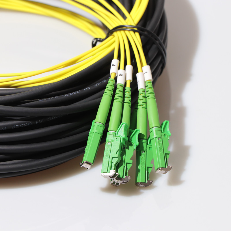 E2000 Apc LC Upc Outdoor Fiber Optic Assembly Black Color LSZH/OFNR/OFNP Jacket