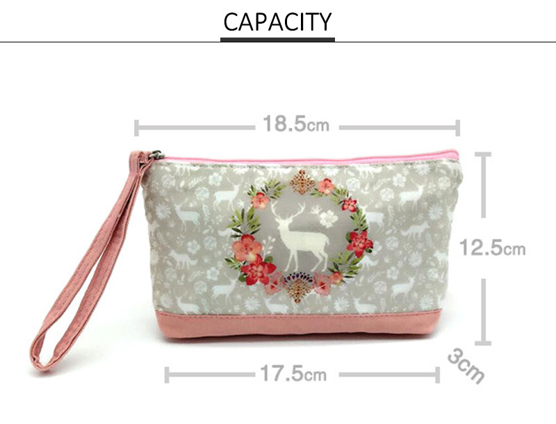 Cute Cartoon Printing Reusable Cotton Canvas Cosmetic Bag