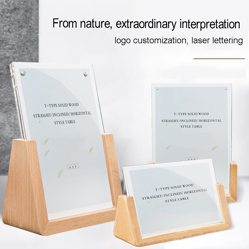 Upscale Restaurant Promotional Sign Holder Vertical Acrylic Mail Organizer