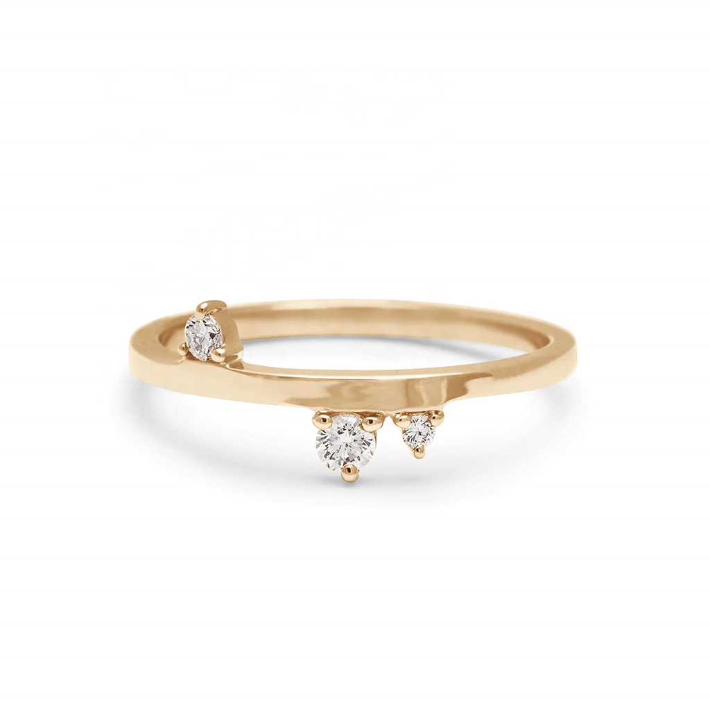 14K Gold Plated Cubic Zirconia Open Twist Eternity Band Ring ECO Friendly