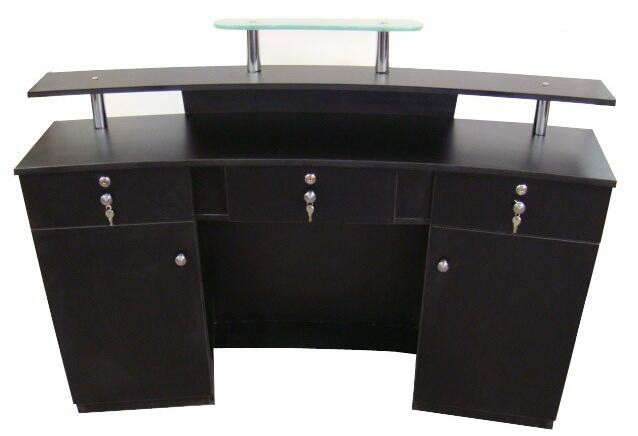 Arc Shape Salon Reception Desk Commercial Furniture With 125cm Height