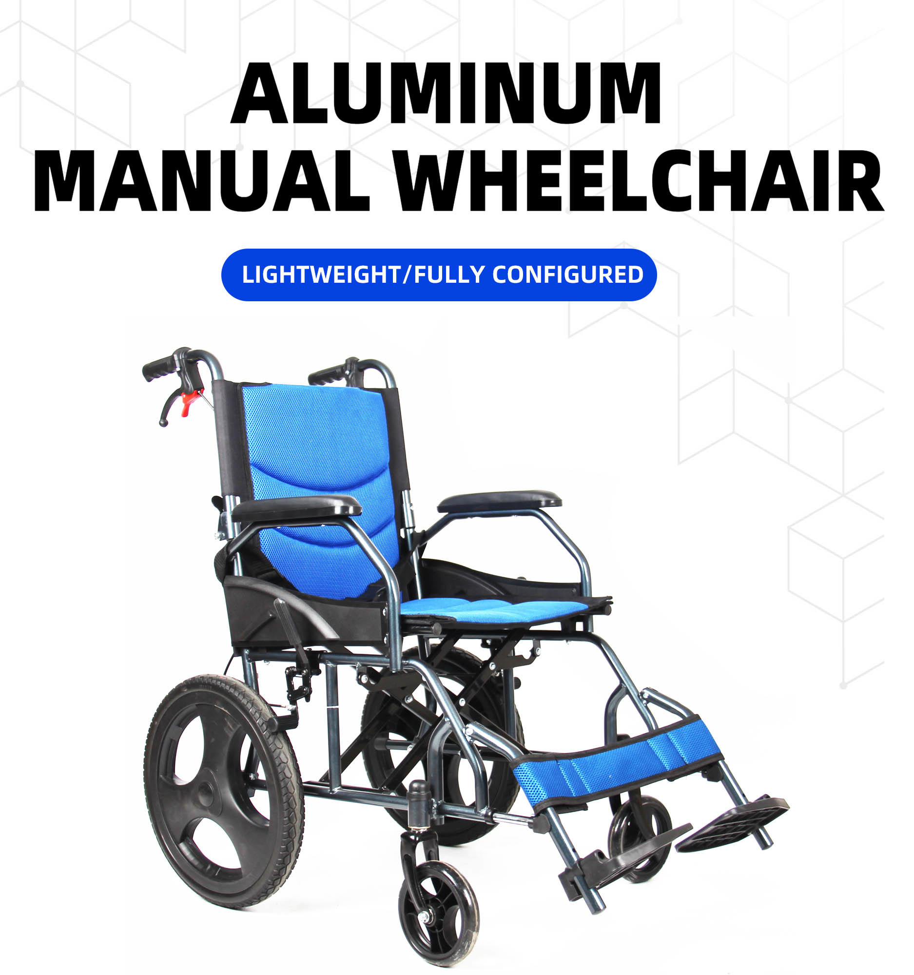 Easy Carry Foldable Aluminum Manual Wheelchair With Flip Up Armrest