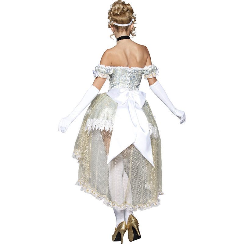 European and American Court One-Shoulder Dovetail Princess Dress for Vintage Party