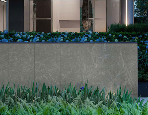 Wear-Resistant Matt Half Polished Glazed Gray Curtain Wall Tile 600x1200mm For Shopping Mall And Project