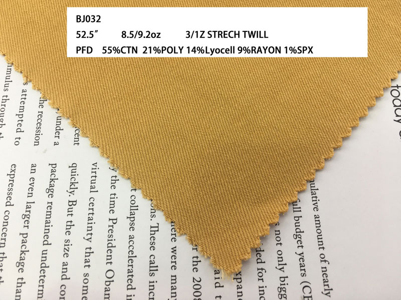 Best quality  cotton polyester Lyocell  blend 3/1Z STRECH TWILL  denim jeans fabric 8.5/9.2oz for trousers dress coat